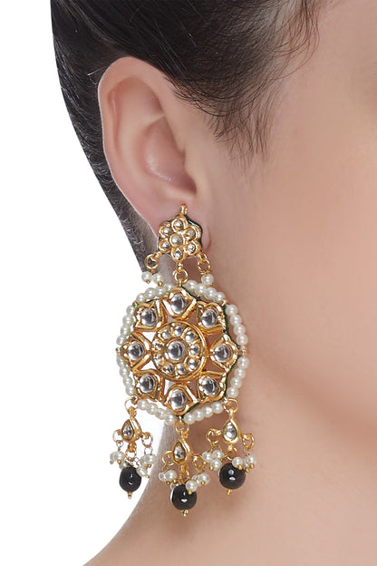 Pearl Drop Kundan Earrings 