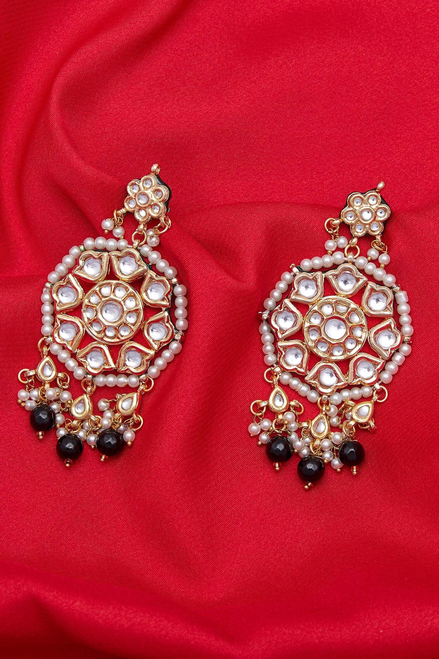 Pearl Drop Kundan Earrings 