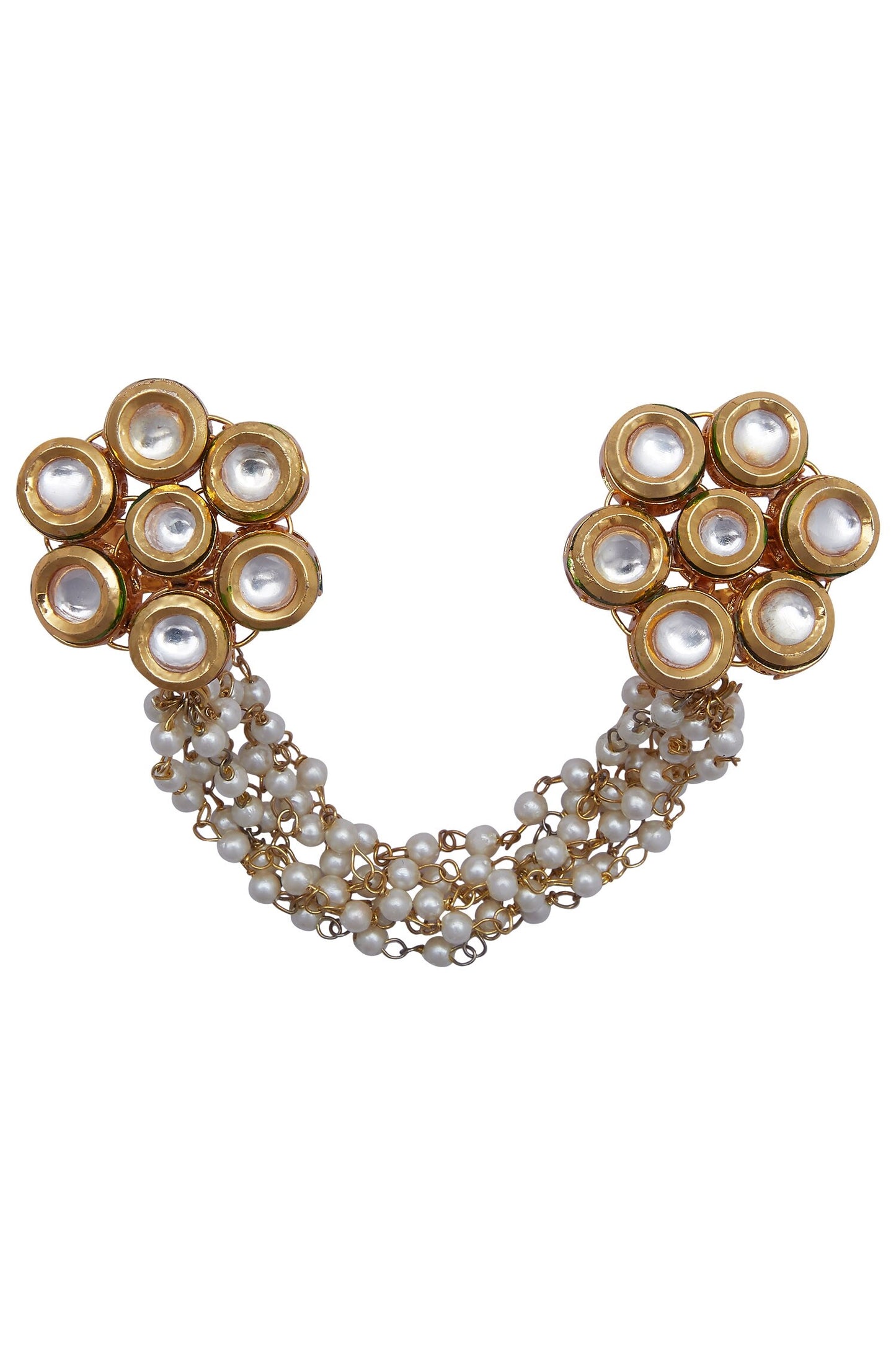 Stone studded two finger ring 