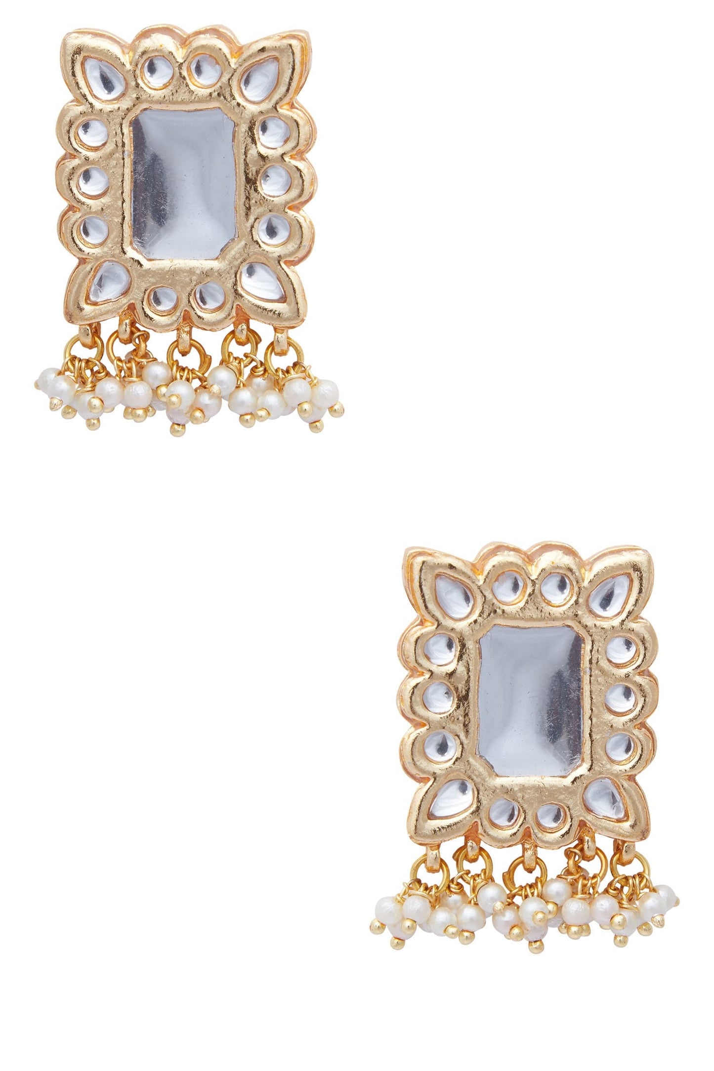 Retangular kundan studs 