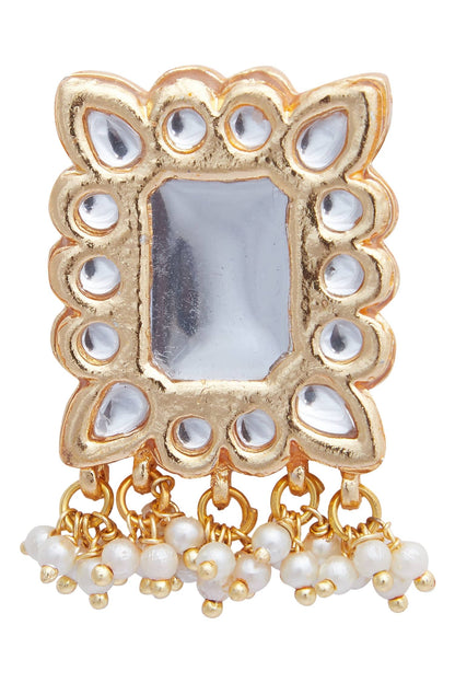 Retangular kundan studs 