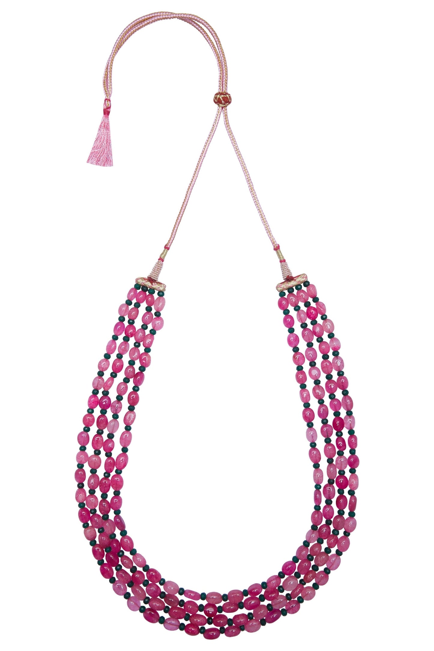 Layered Ruby Bead Necklace 