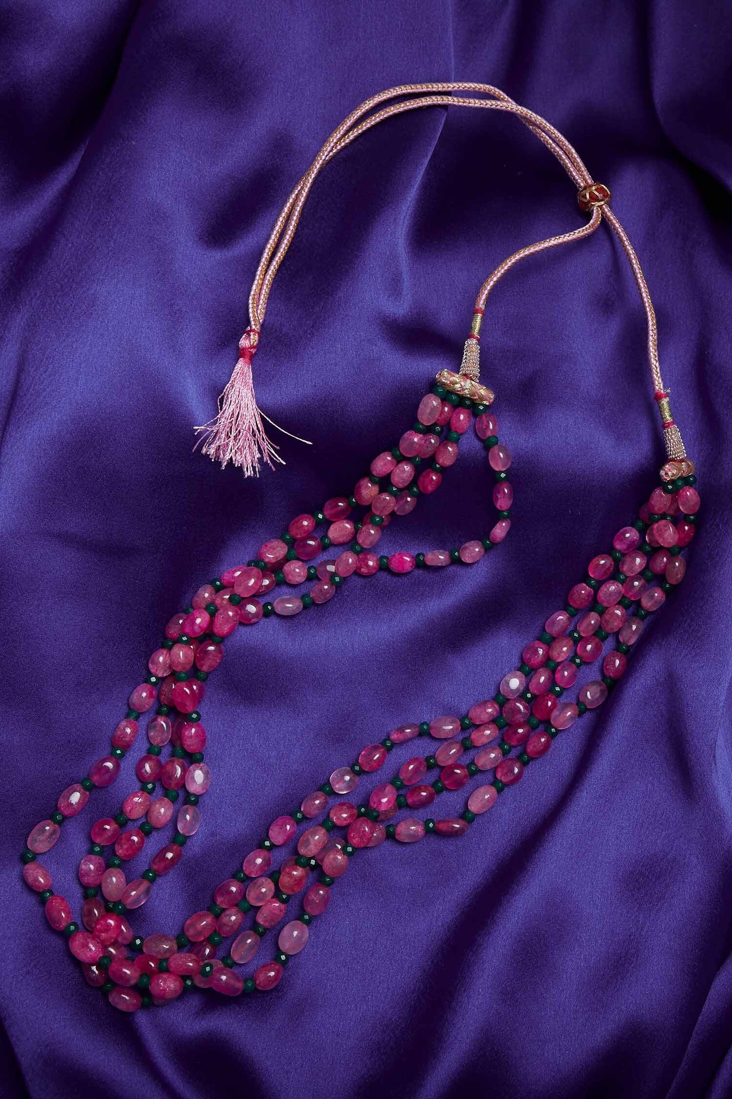 Layered Ruby Bead Necklace 
