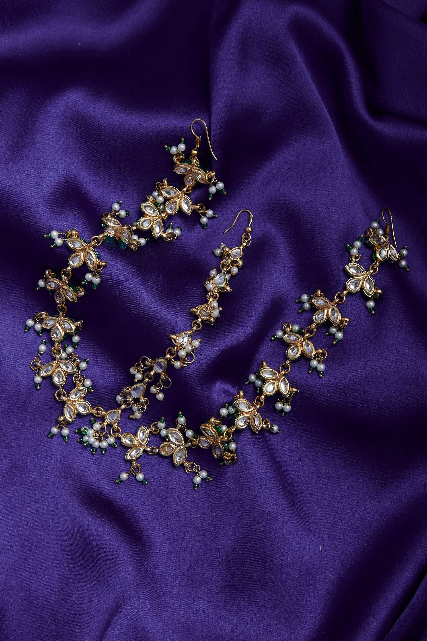 Gold Kundan Stone Mathapatti 