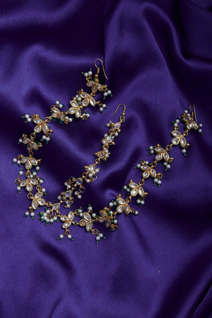 Gold Kundan Stone Mathapatti 