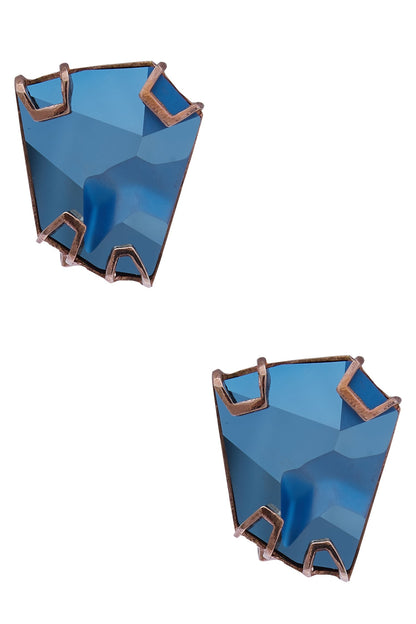 Geometric Crystal Stud Earrings 