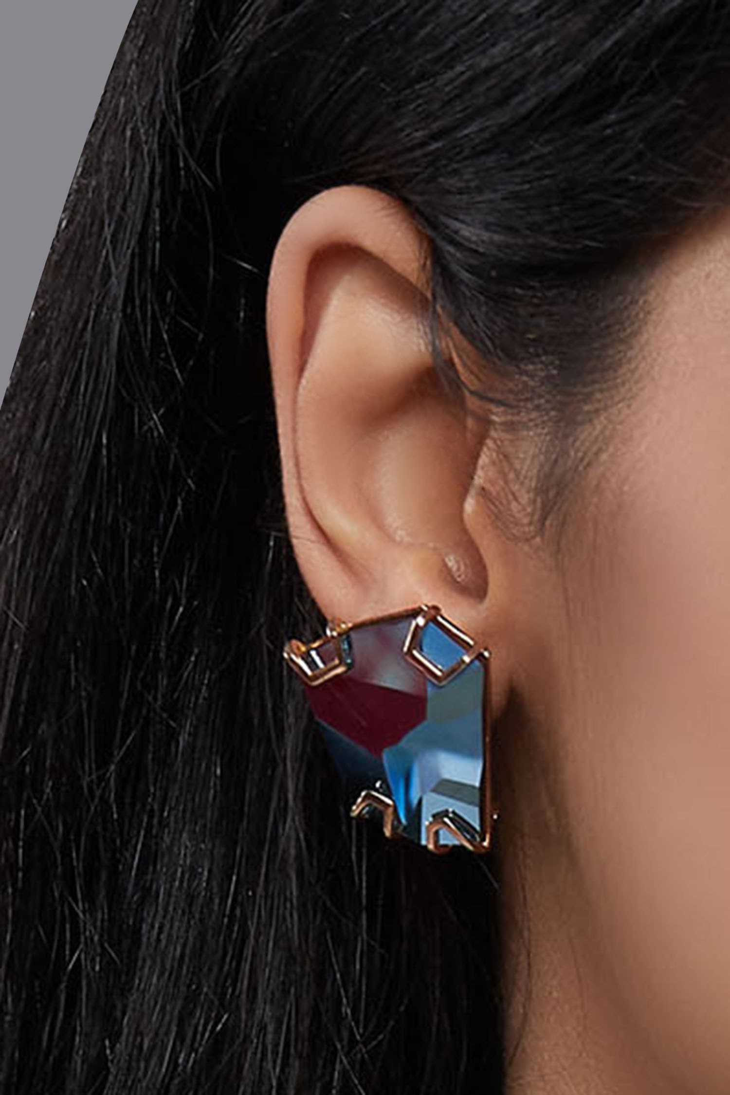 Geometric Crystal Stud Earrings 