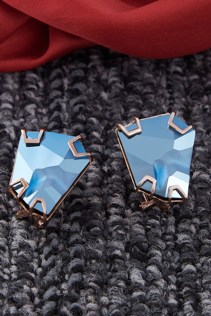 Geometric Crystal Stud Earrings 