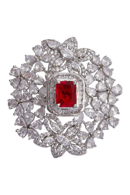Crystal Floral Ring 