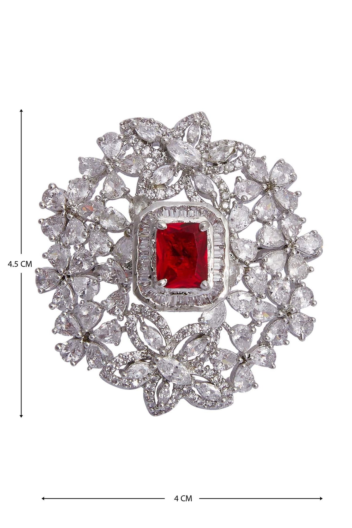Crystal Floral Ring 