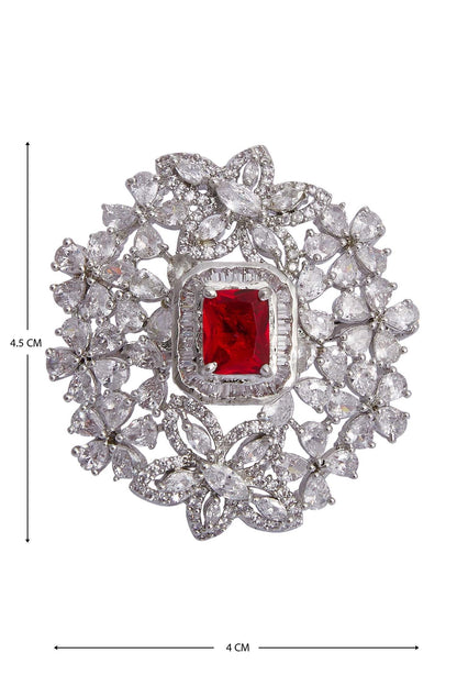 Crystal Floral Ring 