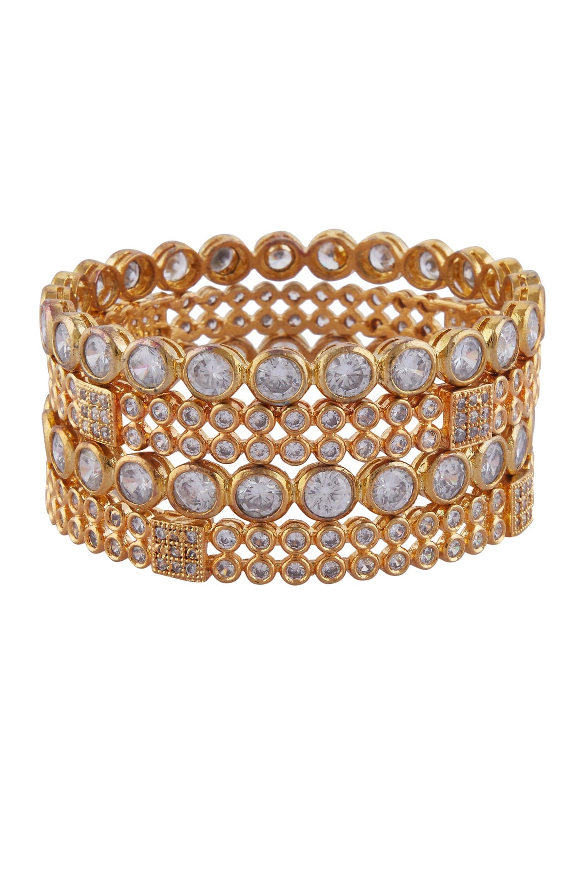 Stone Embellished Bangles Set of 4 