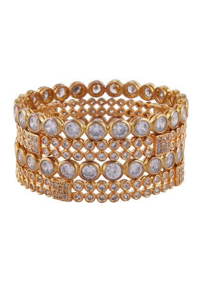 Stone Embellished Bangles Set of 4 