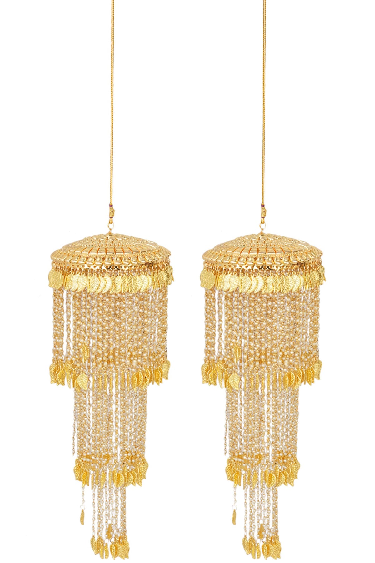 Carved Leaves Embellished Layered Kaleera 