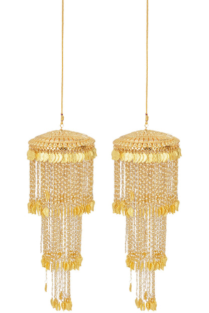 Carved Leaves Embellished Layered Kaleera 