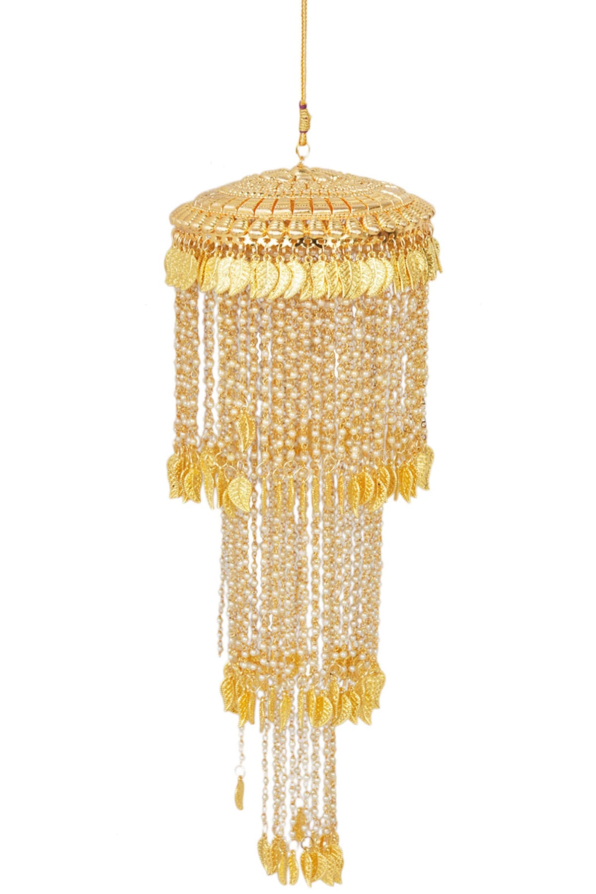 Carved Leaves Embellished Layered Kaleera 