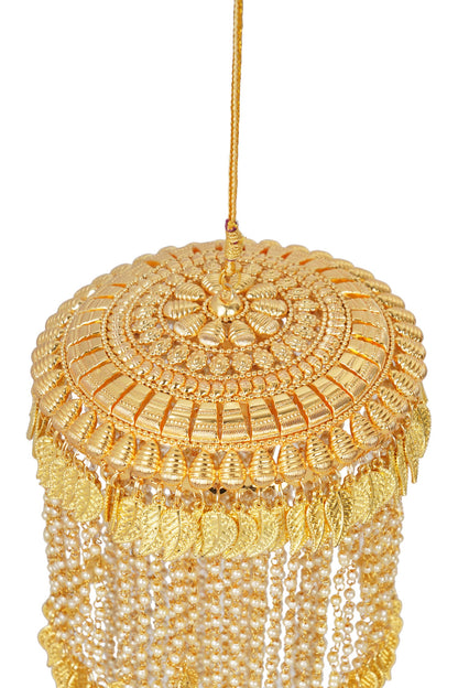Carved Leaves Embellished Layered Kaleera 
