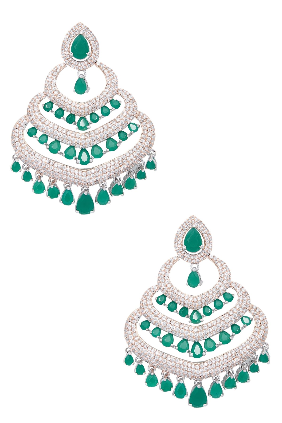Stone studded bead dangler earrings 