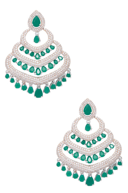 Stone studded bead dangler earrings 