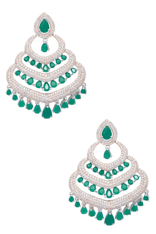 Stone studded bead dangler earrings 