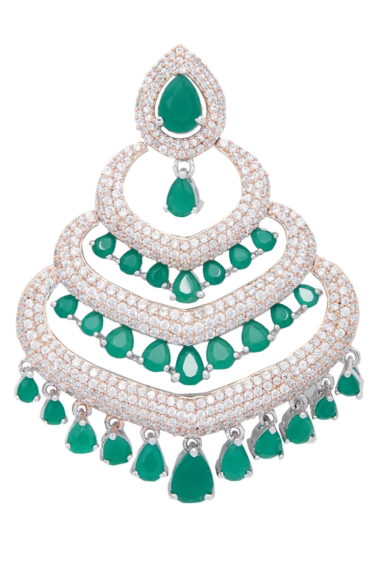 Stone studded bead dangler earrings 