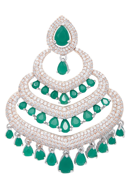 Stone studded bead dangler earrings 