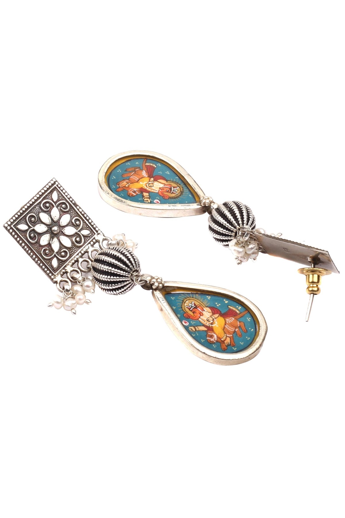 God figure painted earrings 