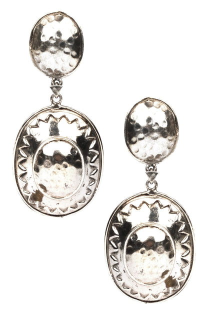 Ovate embossed snap earrings 