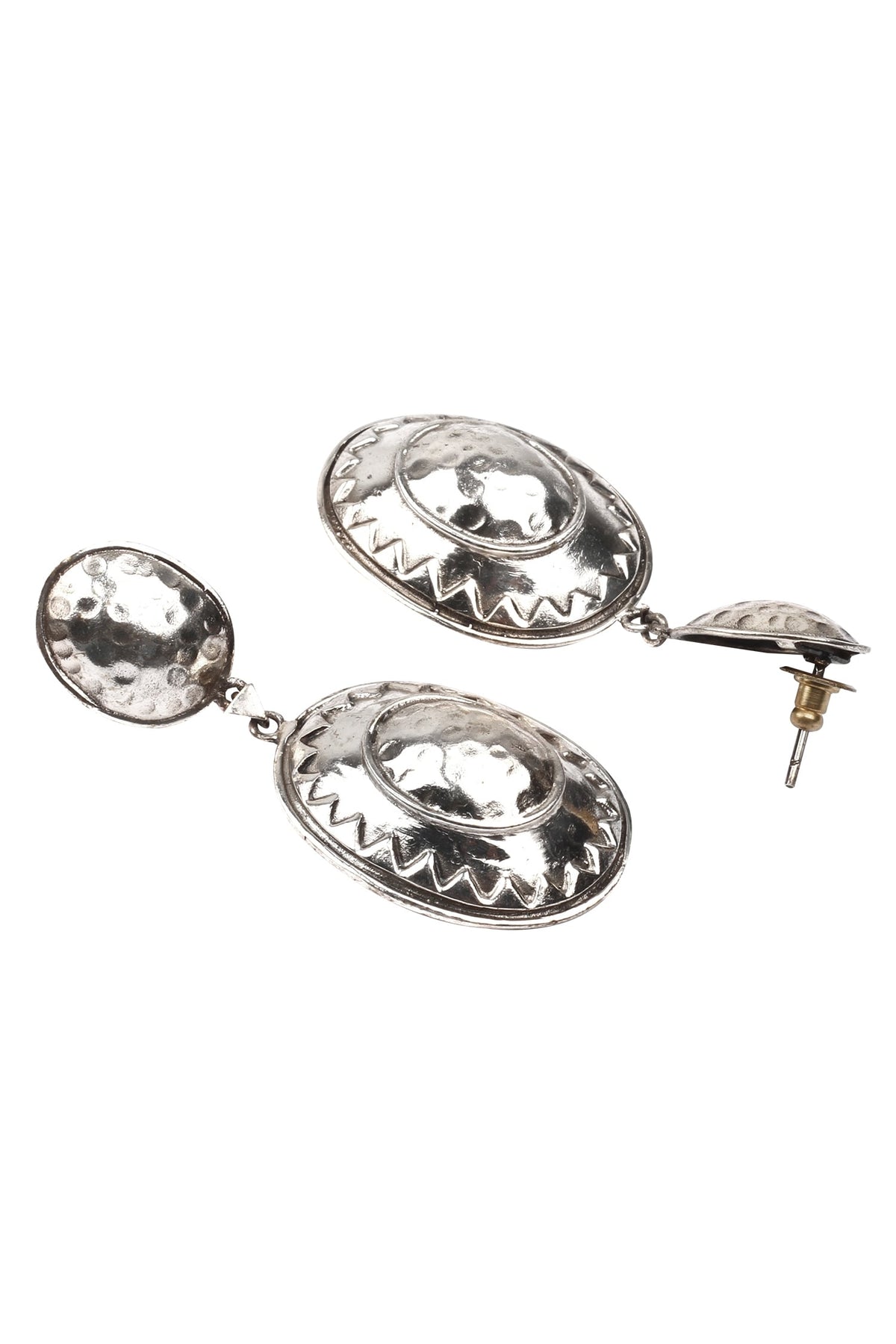 Ovate embossed snap earrings 