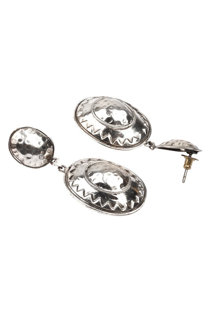 Ovate embossed snap earrings 