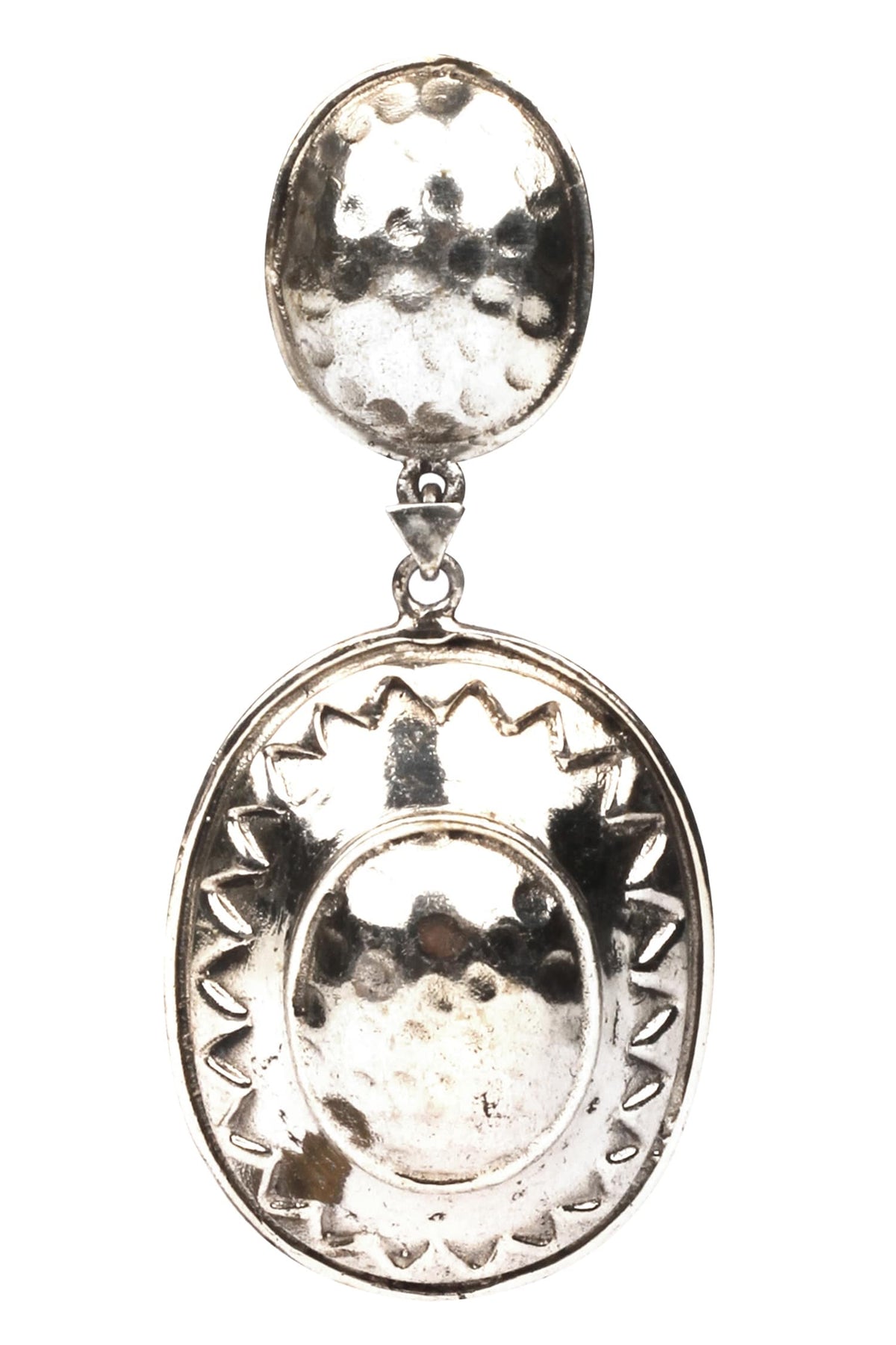 Ovate embossed snap earrings 
