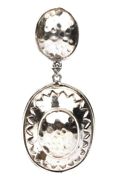 Ovate embossed snap earrings 