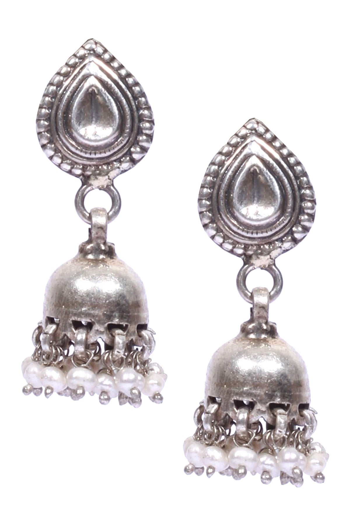 Pearl Drop Handcrafted Jhumka Earrings 