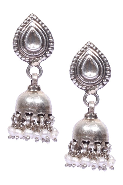 Pearl Drop Handcrafted Jhumka Earrings 