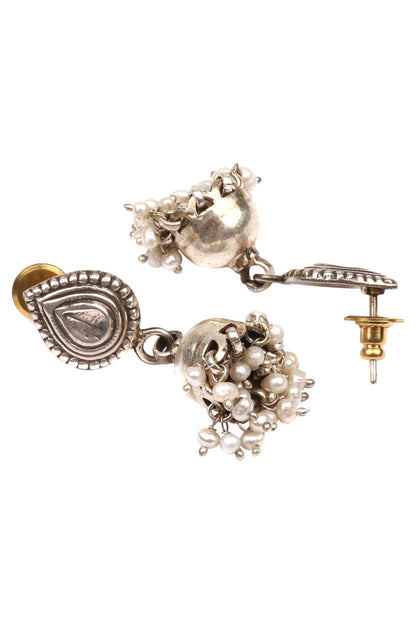 Pearl Drop Handcrafted Jhumka Earrings 