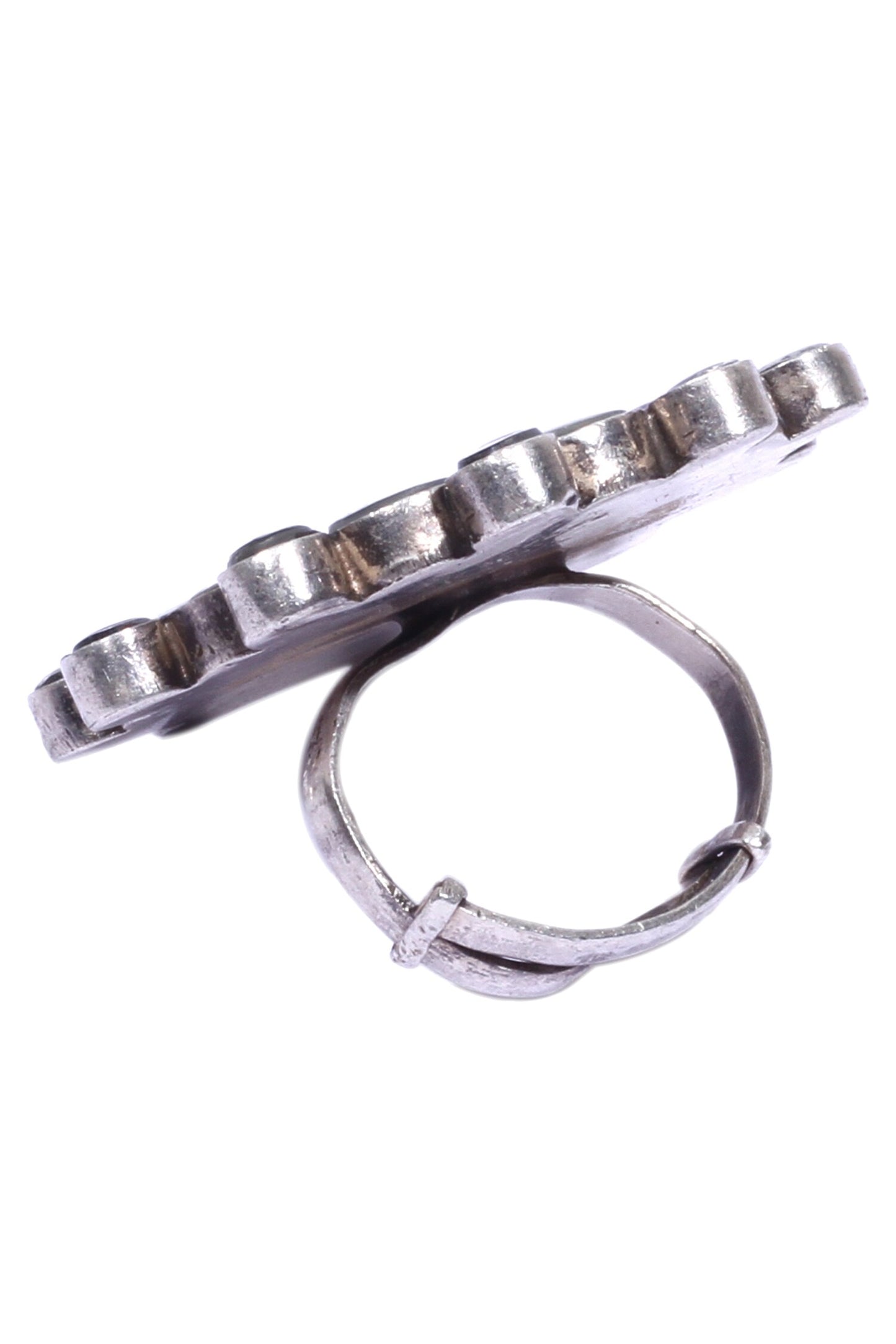 Flower Glass Oversized Finger Ring 
