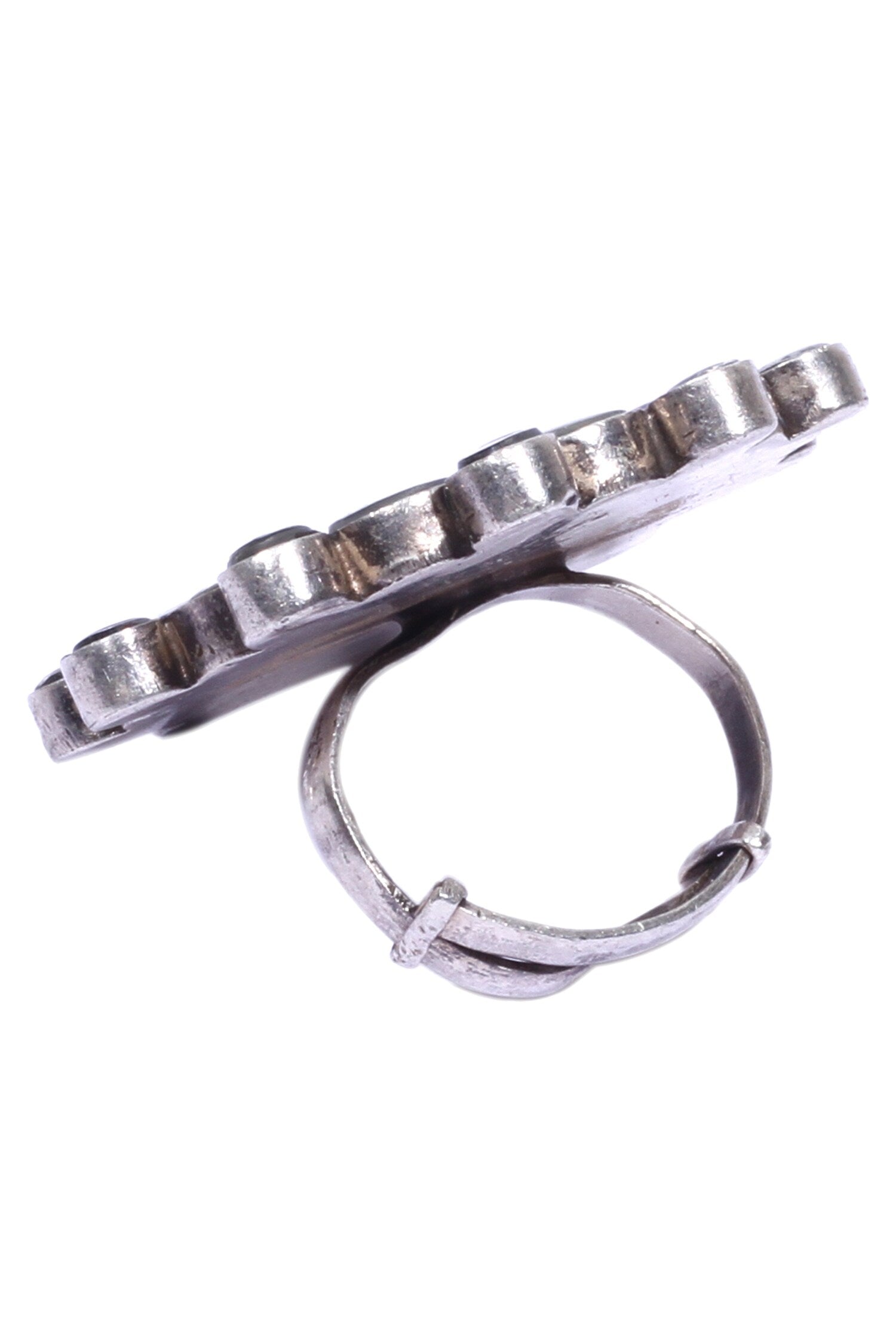 Flower Glass Oversized Finger Ring 