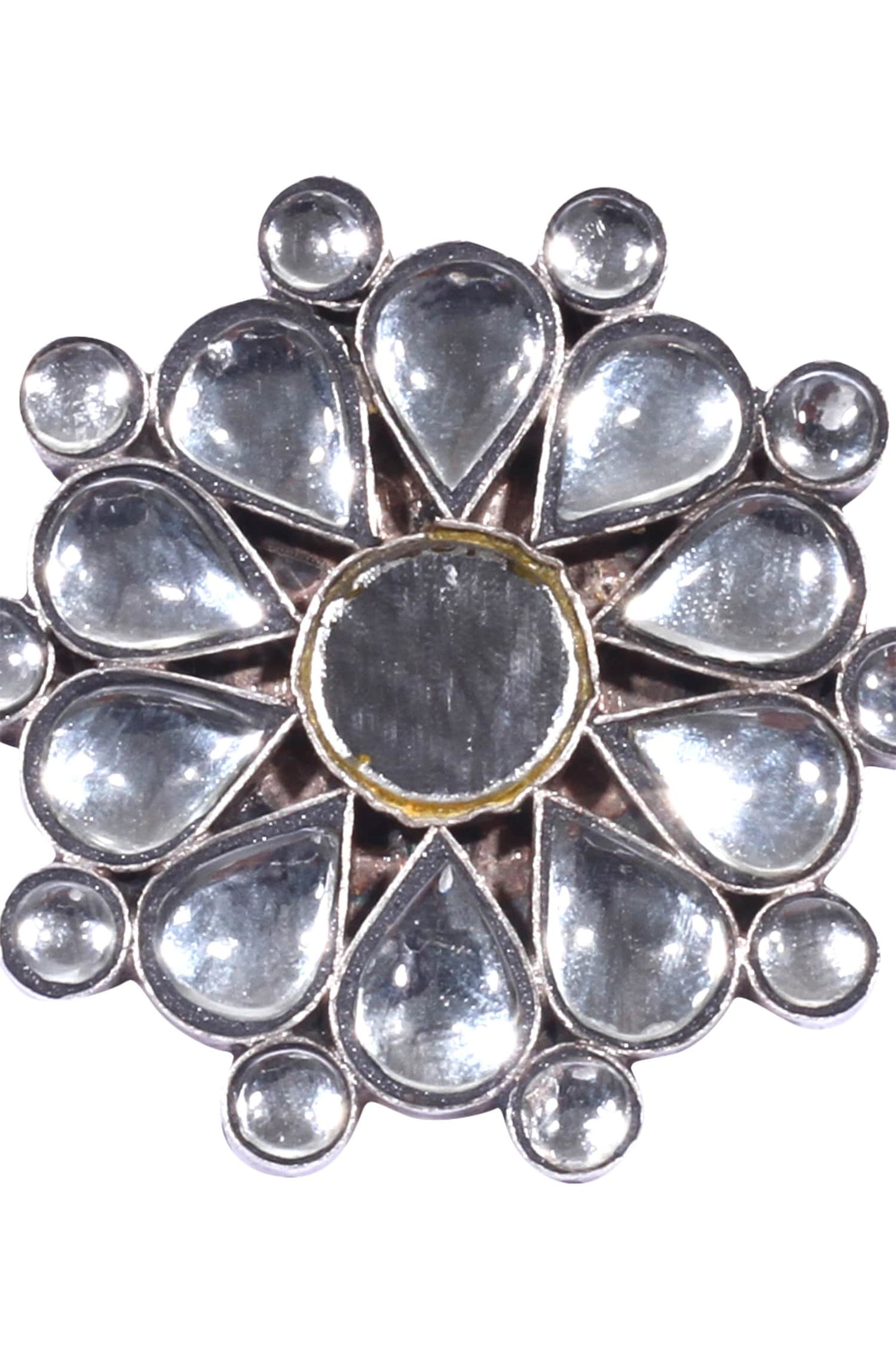 Flower Glass Oversized Finger Ring 