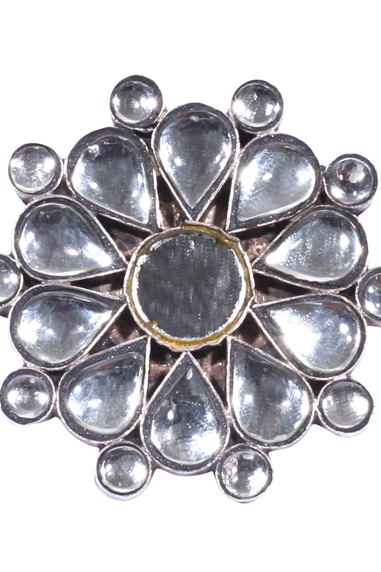 Flower Glass Oversized Finger Ring 