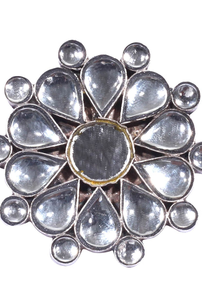 Flower Glass Oversized Finger Ring 