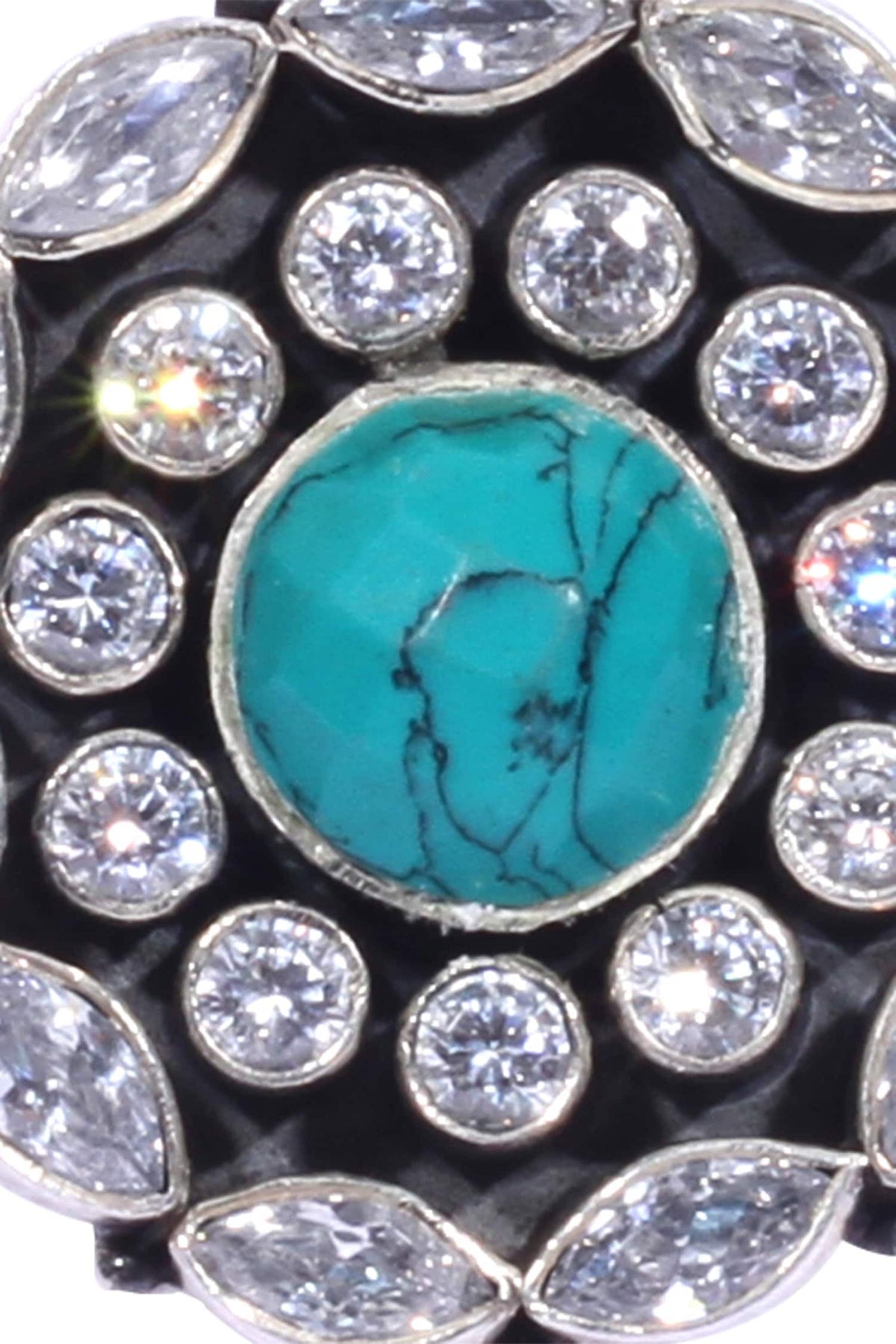 Stone Embedded Oversized Finger Ring  