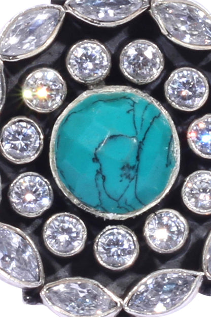 Stone Embedded Oversized Finger Ring  