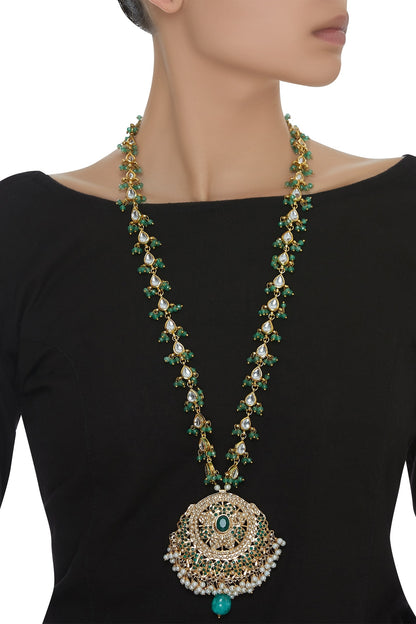 Kundan necklace with jadau pendant 