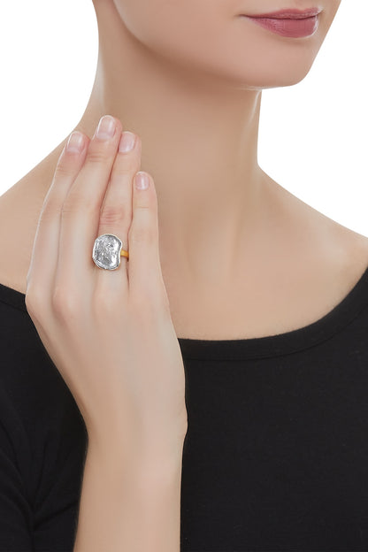 Textured Coin Adjustable Ring 