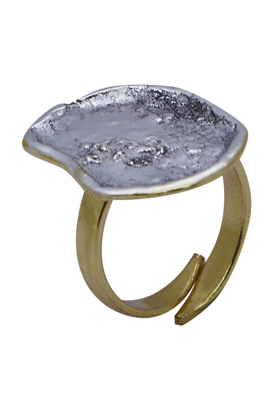 Textured Coin Adjustable Ring 