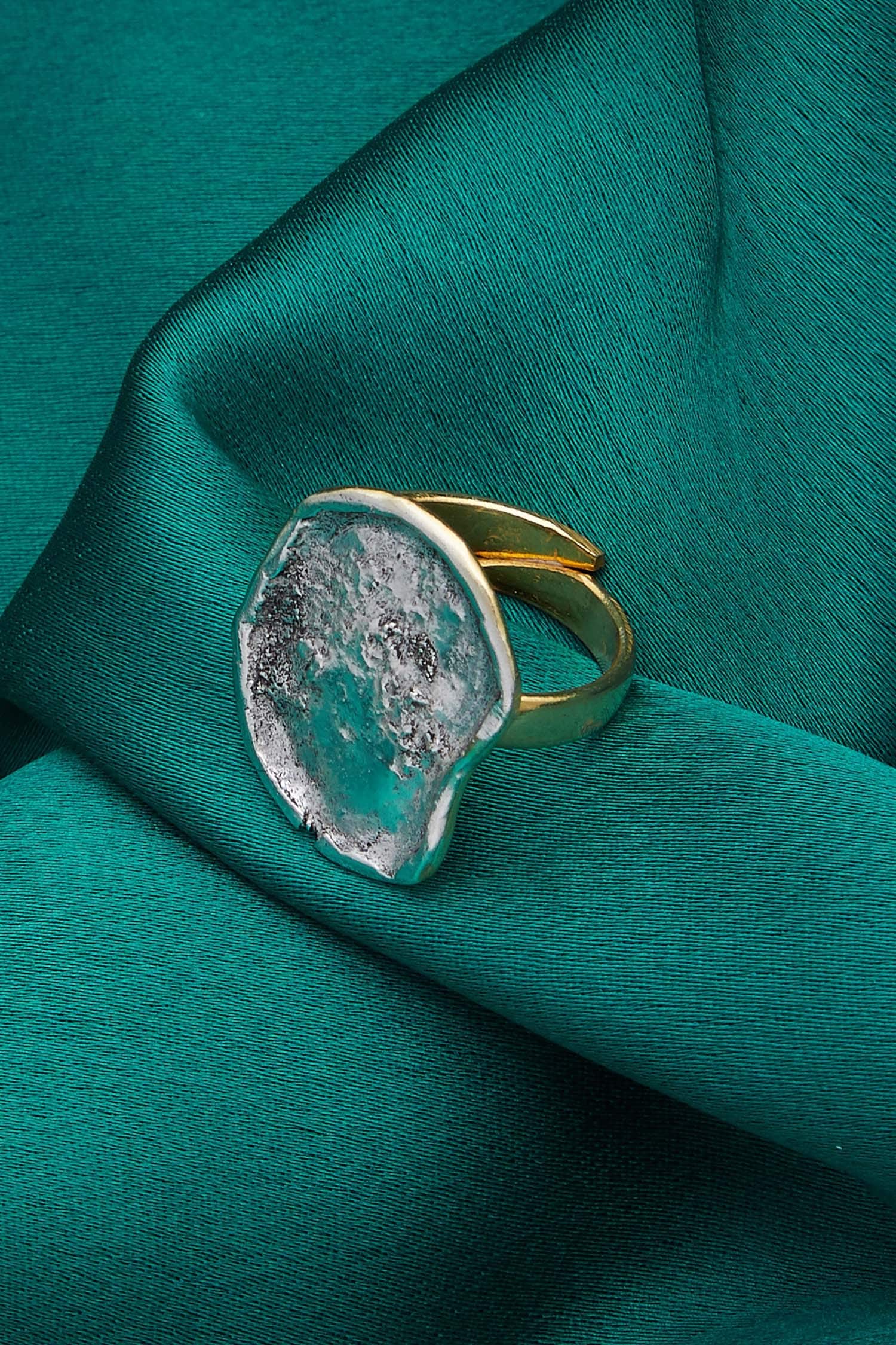 Textured Coin Adjustable Ring 