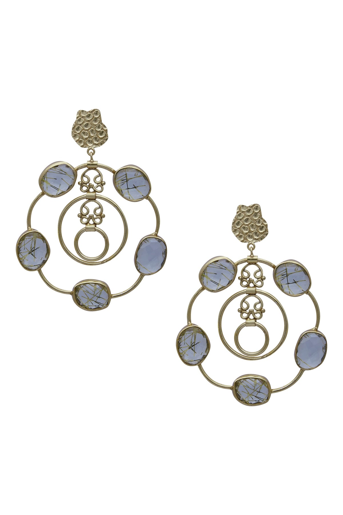 Stone studded loop earrings 