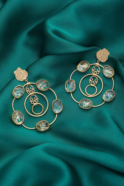 Stone studded loop earrings 