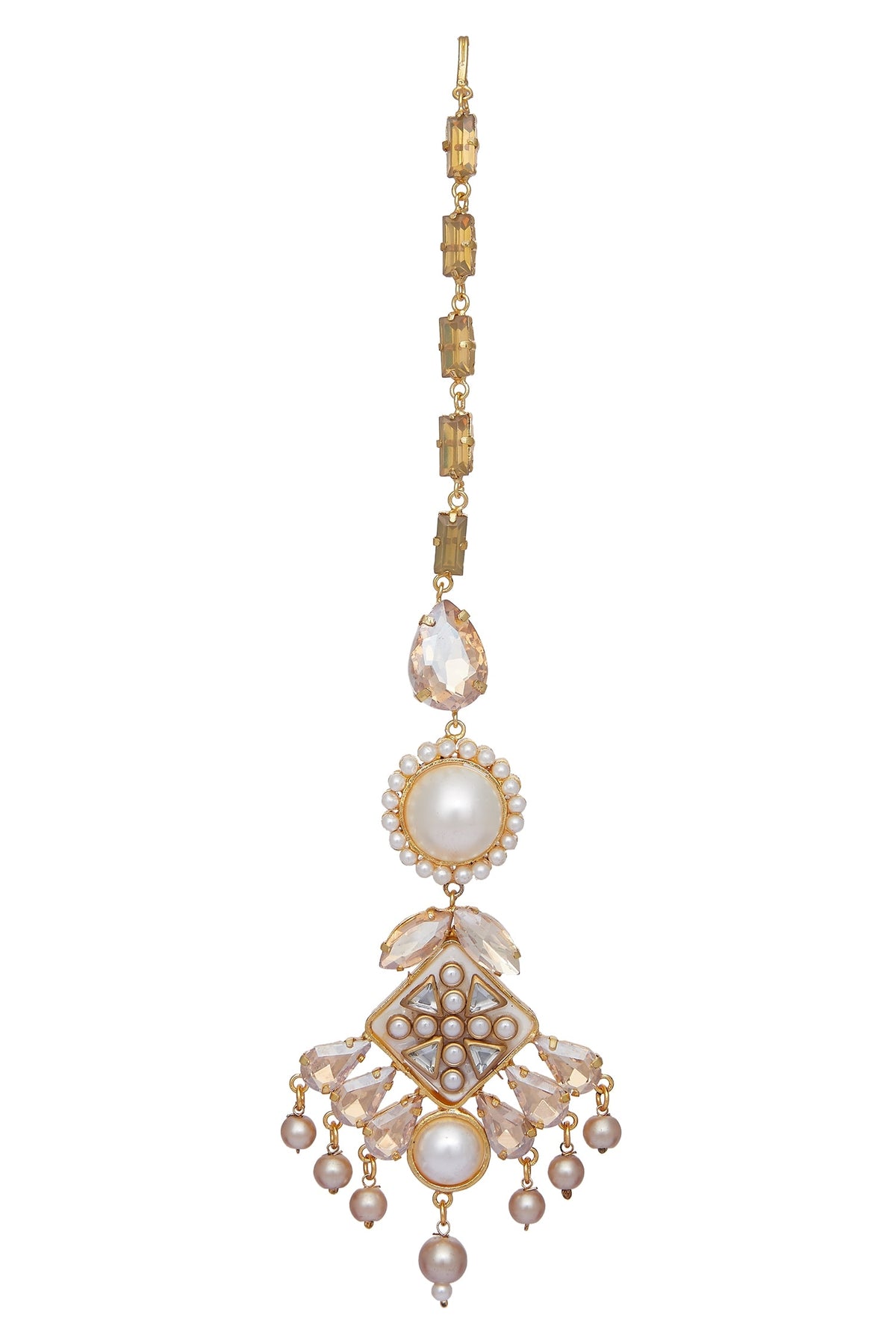 Kundan & crystal maangtikka 