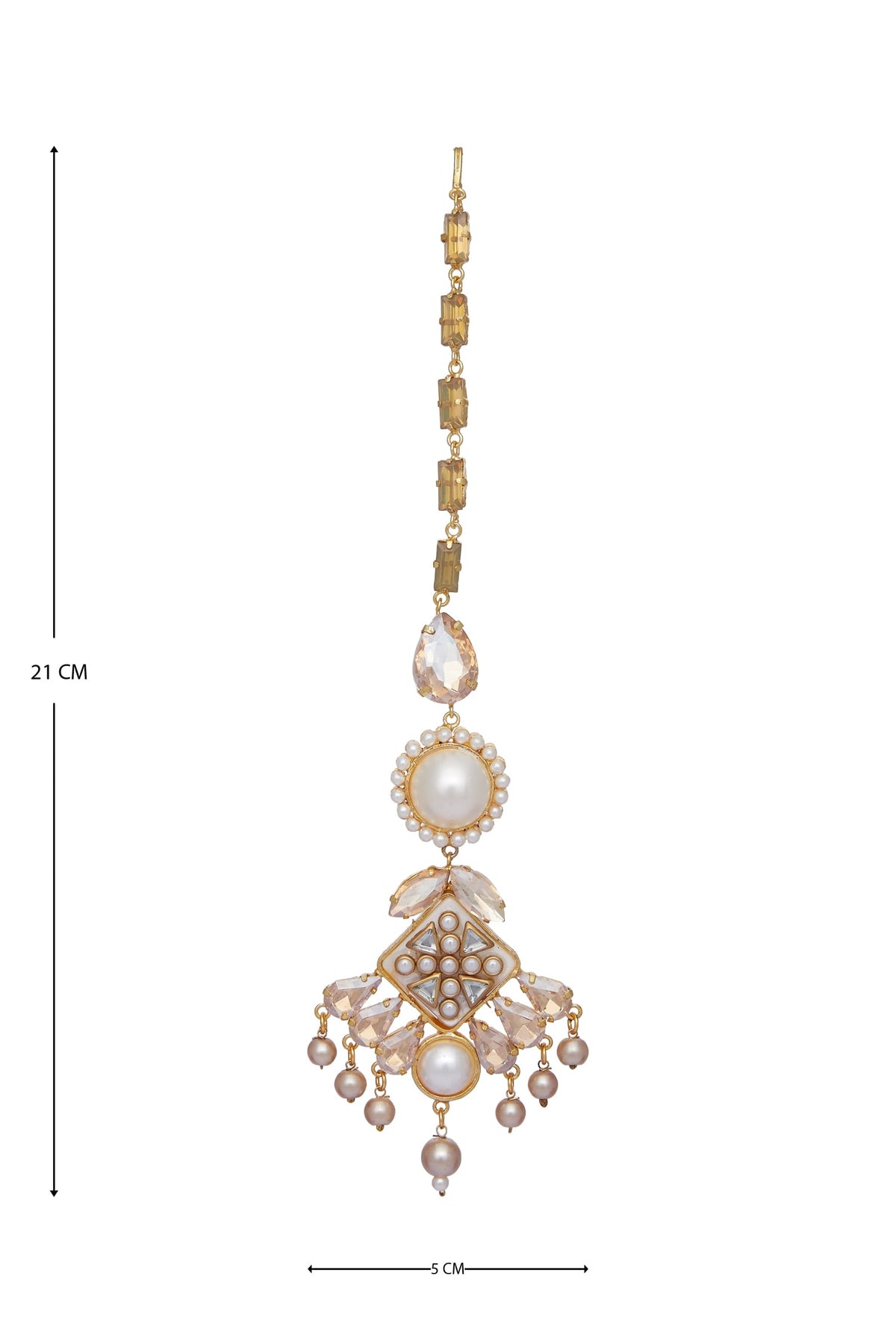 Kundan & crystal maangtikka 